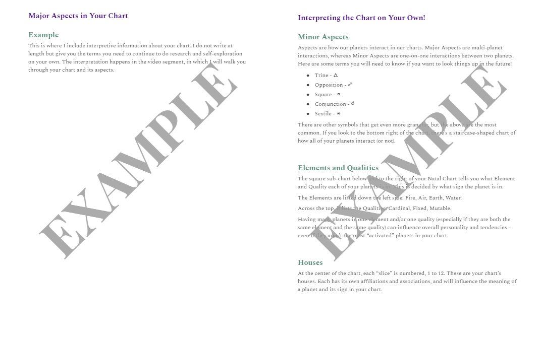 Natal Astrology Chart Reading