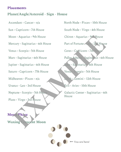 Natal Astrology Chart Reading